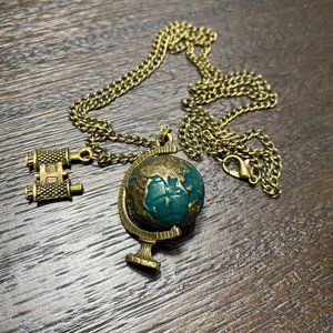 Globe and Binoculars Necklace